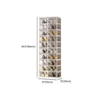 Modern White Plastic Foldable Shoe Storage Cabinet with Adjustable Tiers Dimensions
