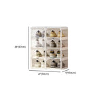 Modern White Plastic Foldable Shoe Storage Cabinet with Adjustable Tiers Dimensions