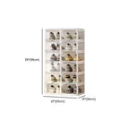 Modern White Plastic Foldable Shoe Storage Cabinet with Adjustable Tiers Dimensions