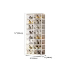 Modern White Plastic Foldable Shoe Storage Cabinet with Adjustable Tiers Dimensions