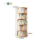 Modern White Rotating Geometric Bookshelf – Wood Open Storage Dimensions