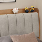 Modern White Upholstered Bed with Storage Drawers