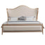 Modern White Wingback Queen Bed Frame