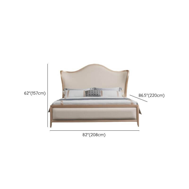 Modern White Wingback Queen Bed Frame Dimensions