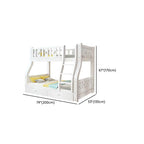 Modern White Wood Bunk Bed with Drawers, Bookshelf, Ladder & 2 Mattresses Dimensions
