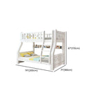 Modern White Wood Bunk Bed with Drawers, Bookshelf, Ladder & 2 Mattresses Dimensions