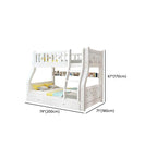 Modern White Wood Bunk Bed with Drawers, Bookshelf, Ladder & 2 Mattresses Dimensions