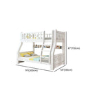 Modern White Wood Bunk Bed with Drawers, Bookshelf, Ladder & 2 Mattresses Dimensions