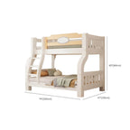 Modern White Wood Bunk Bed With Ladder & Storage Dimensions