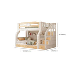 Modern White Wood Bunk Bed With Ladder & Storage Dimensions