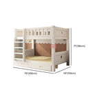 Modern White Wood Bunk Bed With Storage Drawers Dimensions