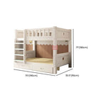 Modern White Wood Bunk Bed With Storage Drawers Dimensions