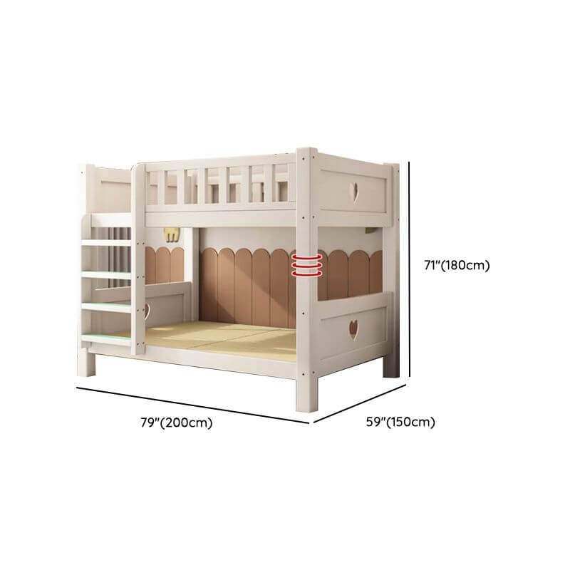 Modern White Wood Bunk Bed With Storage Drawers Dimensions