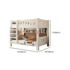 Modern White Wood Bunk Bed With Storage Drawers Dimensions