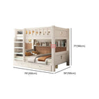 Modern White Wood Bunk Bed With Storage Drawers Dimensions