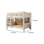 Modern White Wood Bunk Bed With Storage Drawers Dimensions