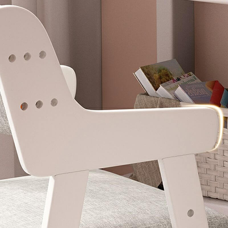 Modern White Wood Chair for Kids Playroom Seating