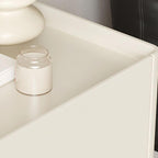 Modern White Wood Drawer Storage Nightstand with Smooth Lines