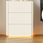 Modern White Wood Drawer Storage Nightstand with Smooth Lines Main Product Image