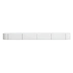 Modern White Wood Floating TV Stand with Push-to-Open Cabinets