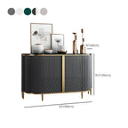 Modern White Wood Sideboard with Faux Marble Top and Geometric Detailing Dimensions
