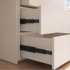 Modern White Wood Writing Desk with 5 Drawers for Kids