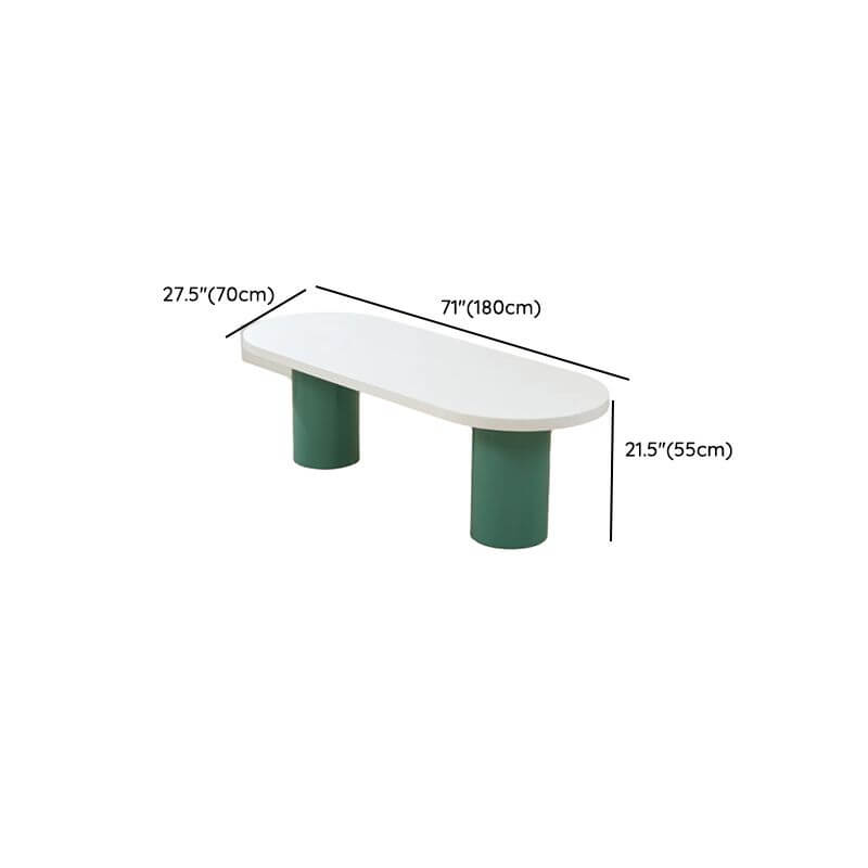 Modern White Wood Writing Desk With Green Base Dimensions