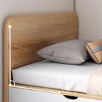 Modern White Wooden Bed with Storage for Kids and Teens