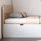 Modern White Wooden Bed with Storage for Kids and Teens