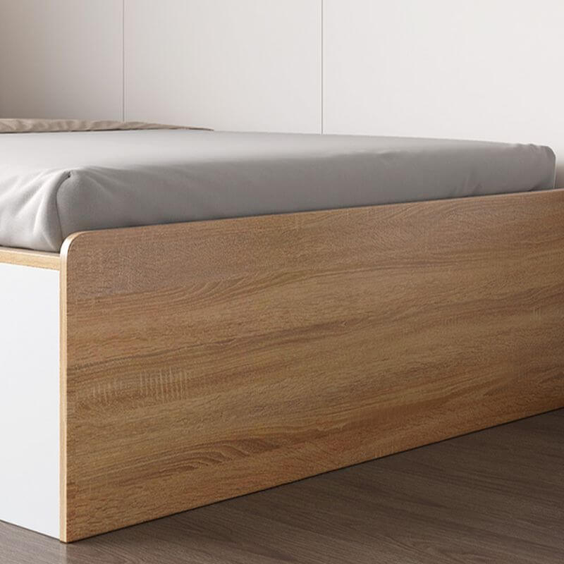 Modern White Wooden Bed with Storage for Kids and Teens