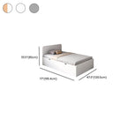 Modern White Wooden Bed with Storage for Kids and Teens Dimensions