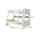 Modern White Wooden Bunk Bed with Ladder and 2 Mattresses Dimensions