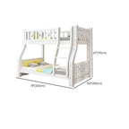 Modern White Wooden Bunk Bed with Ladder and 2 Mattresses Dimensions