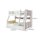 Modern White Wooden Bunk Bed with Ladder and 2 Mattresses Dimensions