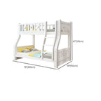 Modern White Wooden Bunk Bed with Ladder and 2 Mattresses Dimensions