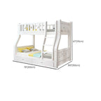 Modern White Wooden Bunk Bed with Ladder and 2 Mattresses Dimensions