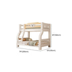Modern White Wooden Bunk Bed with Ladder and Two Mattresses Dimensions