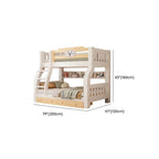 Modern White Wooden Bunk Bed with Ladder and Two Mattresses Dimensions