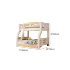 Modern White Wooden Bunk Bed with Ladder and Two Mattresses Dimensions