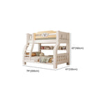 Modern White Wooden Bunk Bed with Ladder and Two Mattresses Dimensions