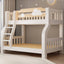 Modern White Wooden Bunk Bed with Ladder for Kids' Rooms