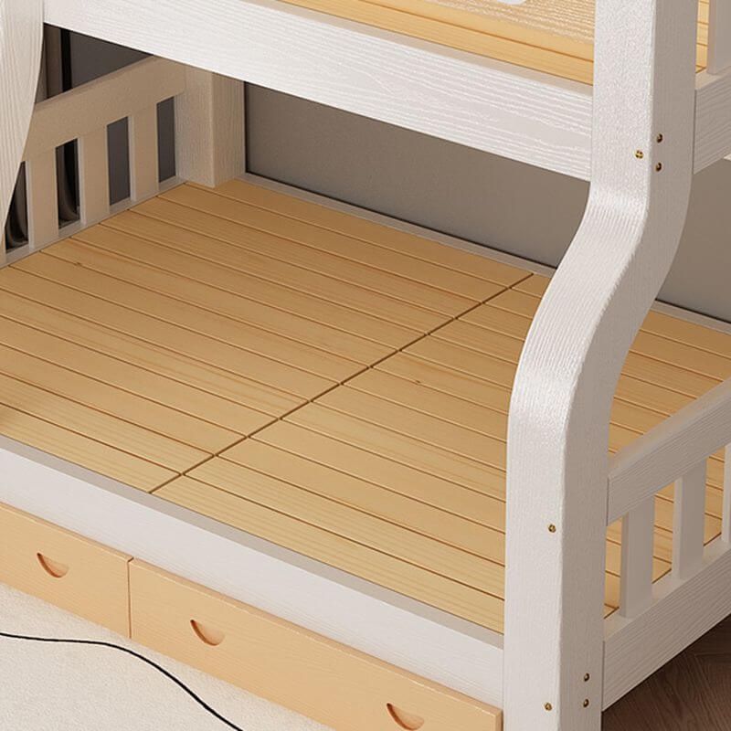 Modern White Wooden Bunk Bed with Ladder for Kids' Rooms Zweitbild