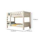 Modern White Wooden Kids Bunk Bed with Ladder and Mattress Dimensions