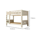 Modern White Wooden Kids Bunk Bed with Ladder and Mattress Dimensions