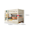 Modern White Wooden Kids Bunk Bed with Ladder and Mattress Dimensions