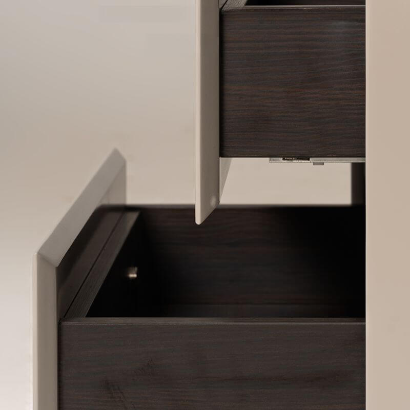 Modern White Wooden Nightstand With Drawers