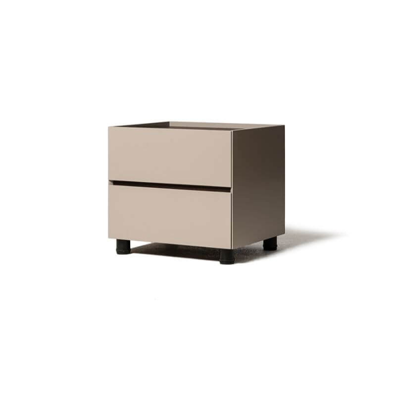 Modern White Wooden Nightstand With Drawers