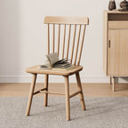 Modern Windsor Back Solid Wood Side Chair – Armless Dining & Accent Seating