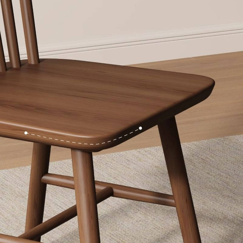 Modern Windsor Back Solid Wood Side Chair – Armless Dining & Accent Seating