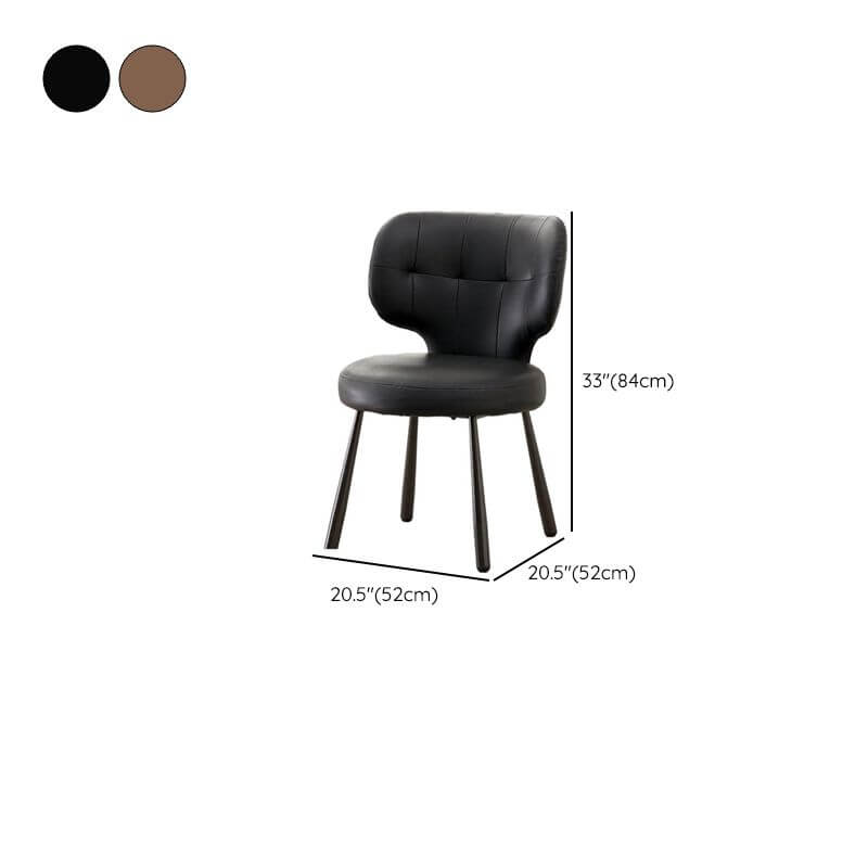 Modern Wingback Side Chair Set with Braided Rope Detail Dimensions